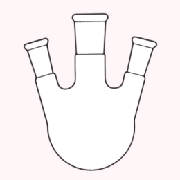 IWAKI　共通摺三ツ口フラスコ　100ML　側15度　19/38